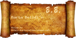 Barta Belián névjegykártya